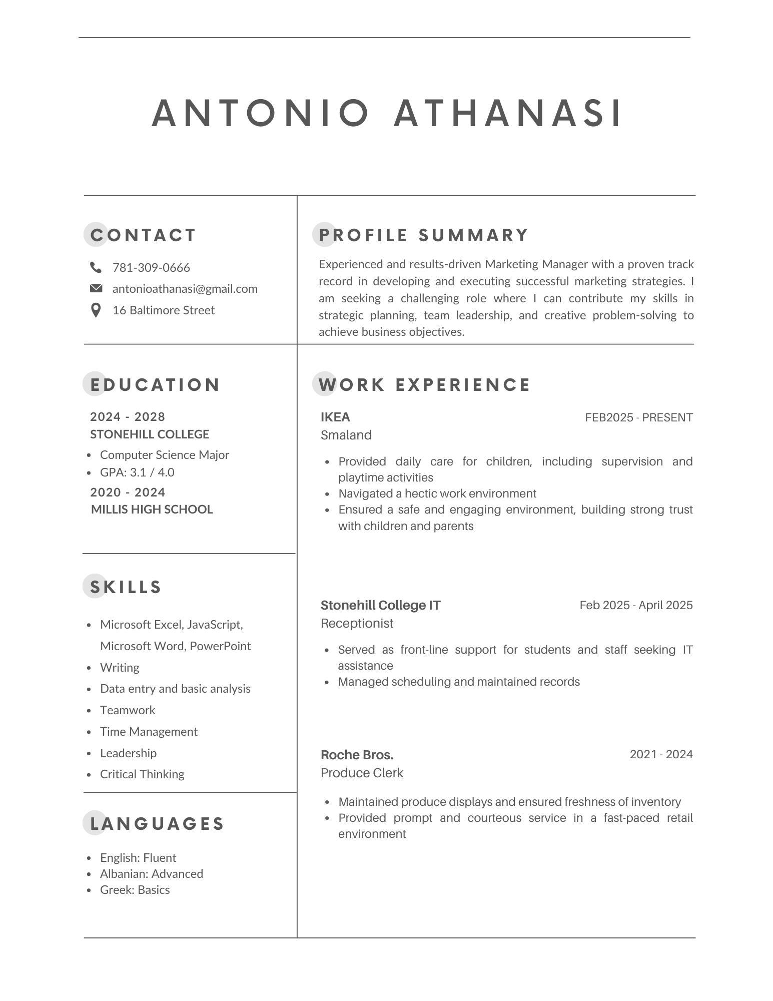 ANTONIO ATHANASI